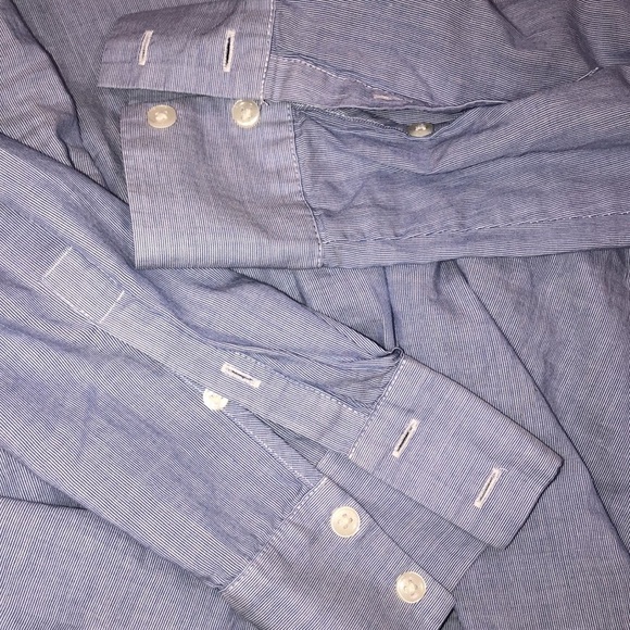 Ann Taylor size small blue hi low button down top - Picture 6 of 6